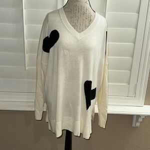 Laurie Felt Cashmere Blend Heart Sweater